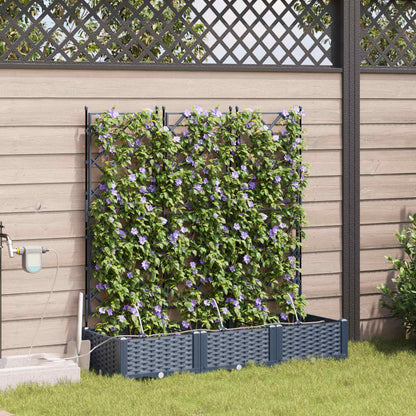 Vaso da giardino 3 pcs Grigio 120 x 40 x 126 cm Plastica