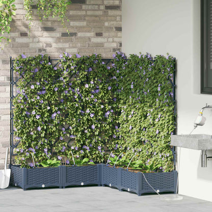 Vaso da giardino 5 pcs Grigio 120 x 120 x 126 cm Plastica | homemem39