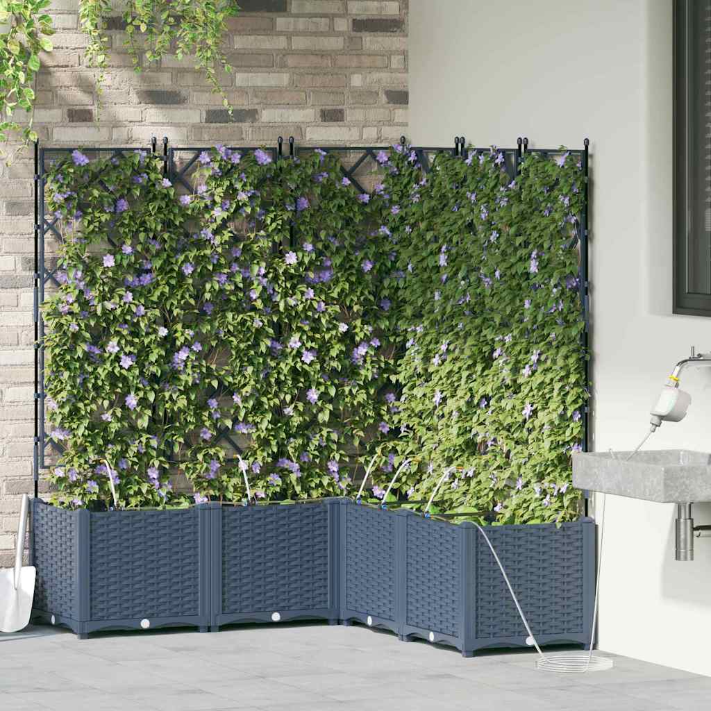 Vaso da giardino 5 pcs Grigio 120 x 120 x 142 cm Plastica
