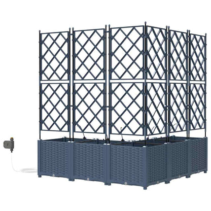 Vaso da giardino 5 pcs Grigio 120 x 120 x 142 cm Plastica