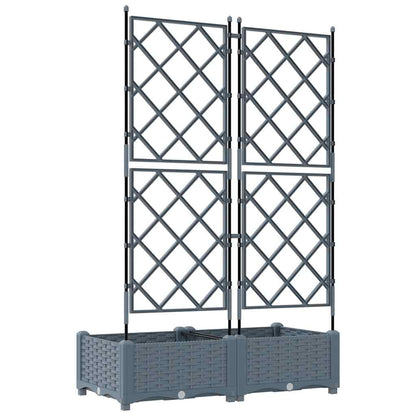 Vaso da giardino 2 pz Grigio Chiaro 80 x 40 x 125,5 cm PP