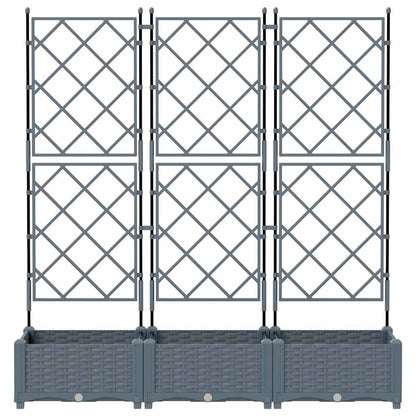 Vaso da giardino 3 pcs Grigio Chiaro 120 x 40 x 125,5 cm