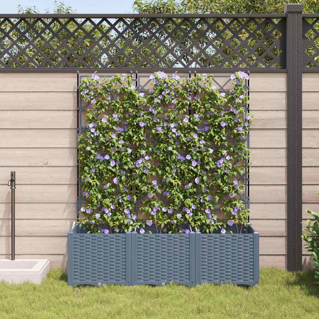 Vaso da giardino 3 pcs Grigio Chiaro 120 x 40 x 143 cm Acciaio