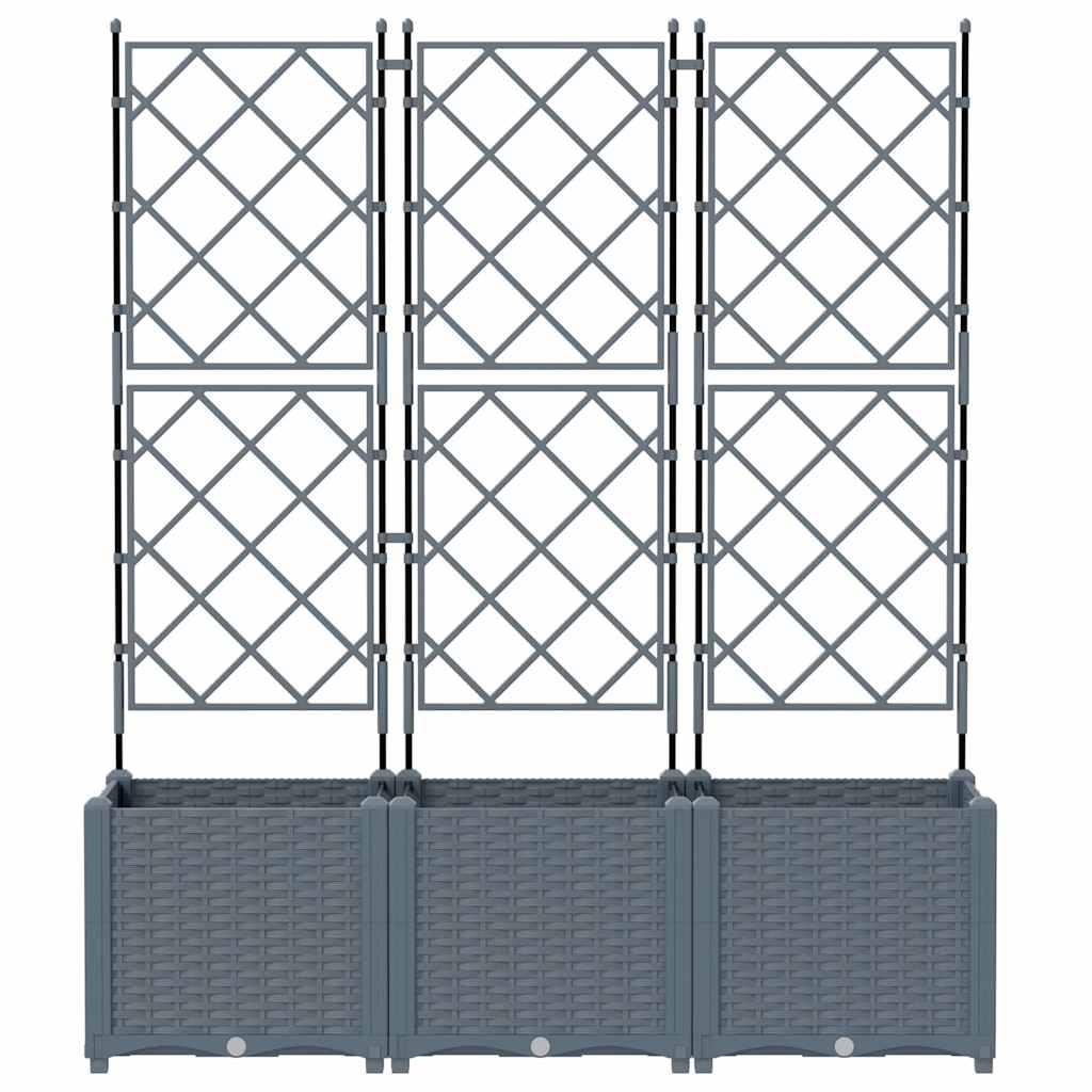 Vaso da giardino 3 pcs Grigio Chiaro 120 x 40 x 143 cm Acciaio