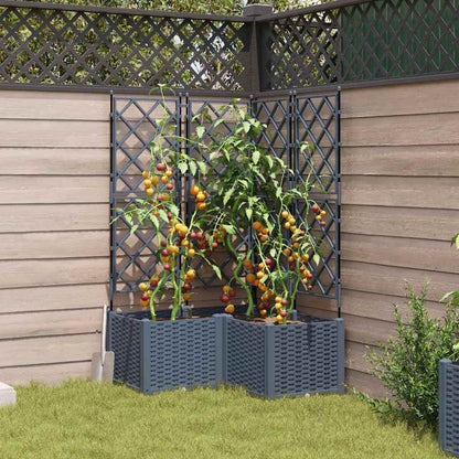 Vaso da giardino 3 pcs Grigio Chiaro 80 x 80 x 143 cm Acciaio