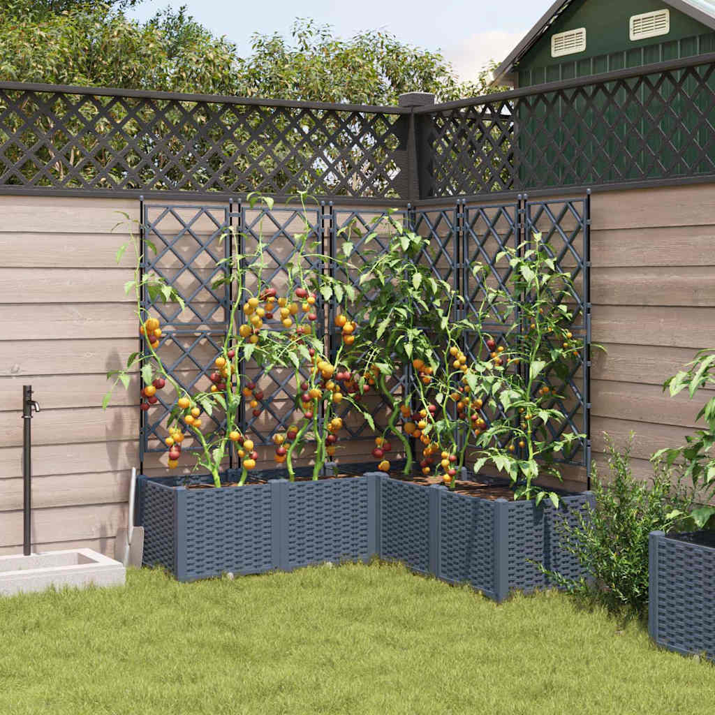 Vaso da giardino 5 pcs Grigio Chiaro 120 x 120 x 143 cm Acciaio