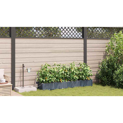 Vaso da giardino 4 pcs Grigio Chiaro Acciaio