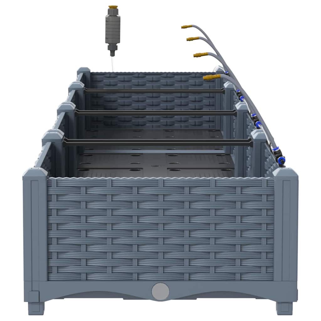 Vaso da giardino 4 pcs Grigio Chiaro Acciaio