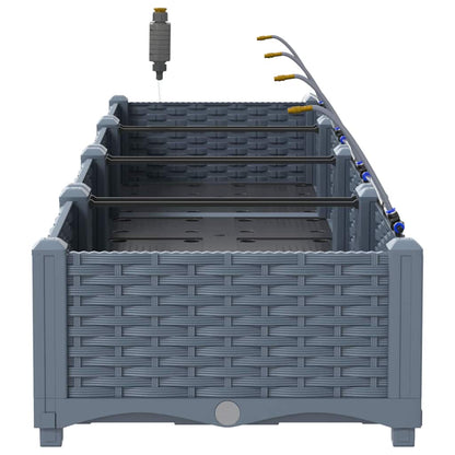 Vaso da giardino 4 pcs Grigio Chiaro Acciaio