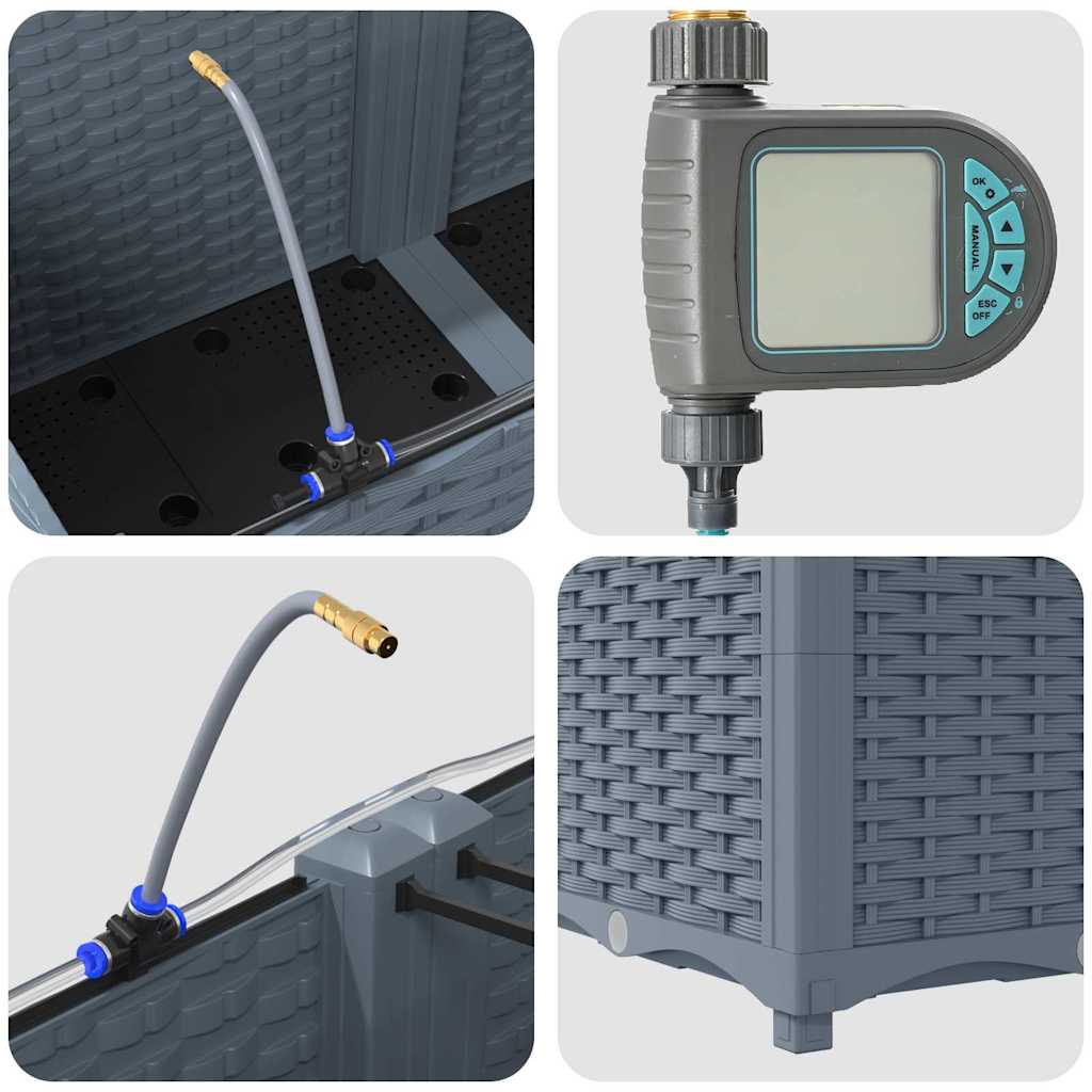 Vaso da giardino 2 pcs Grigio Chiaro Acciaio