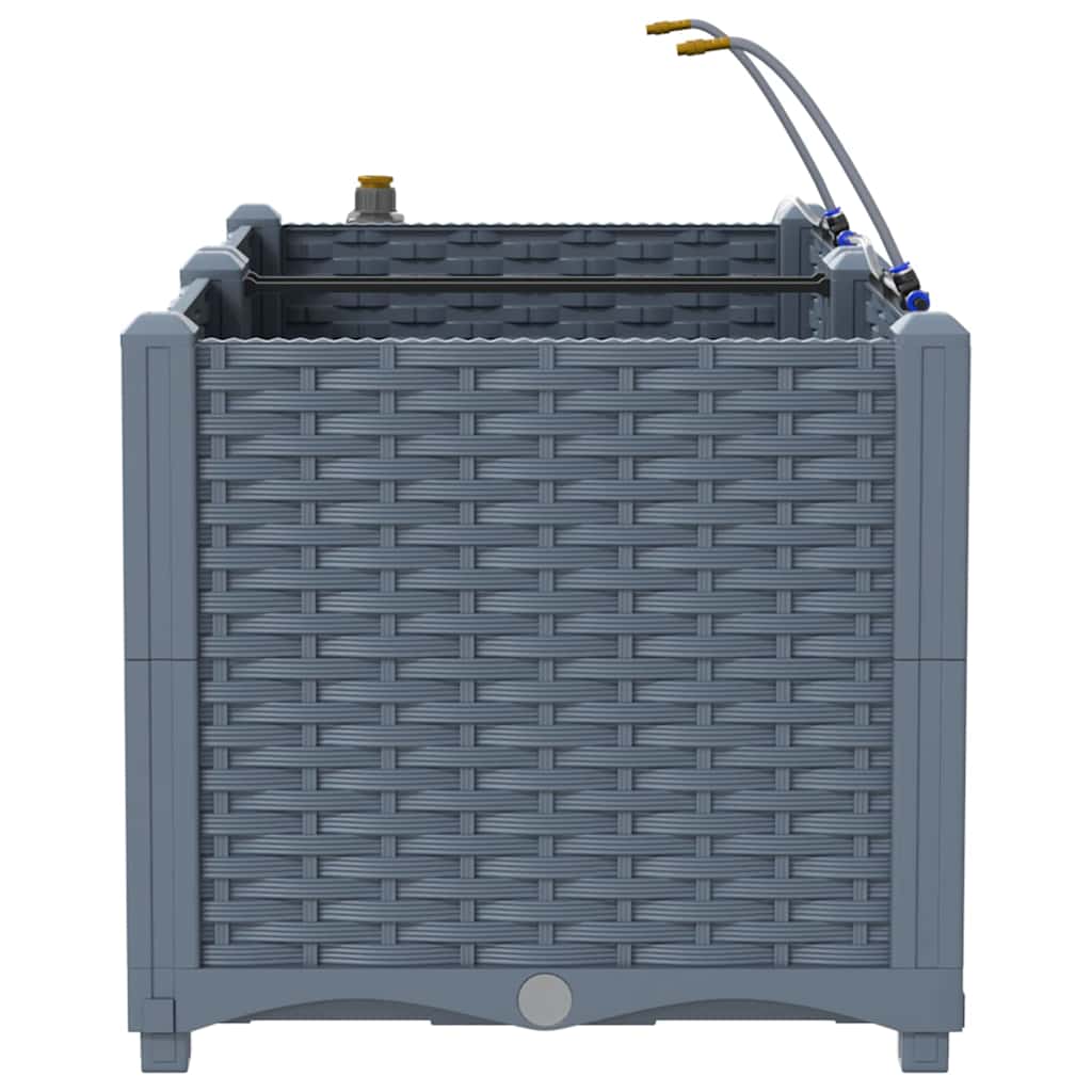 Vaso da giardino 2 pcs Grigio Chiaro Acciaio