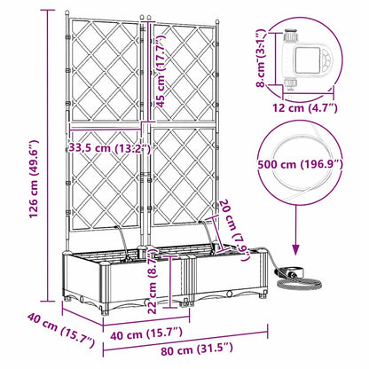 Vaso da giardino 2 pcs Grigio Chiaro Acciaio