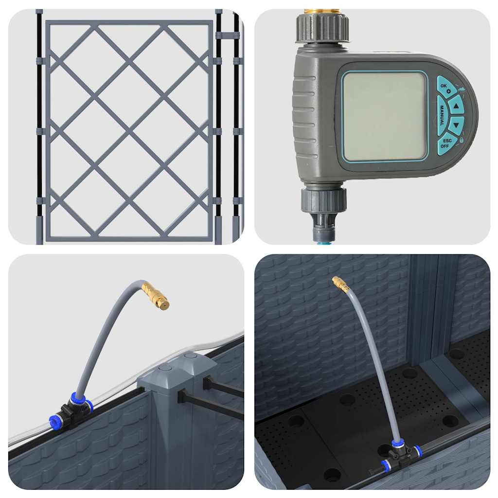 Vaso da giardino 2 pcs Grigio Chiaro Acciaio