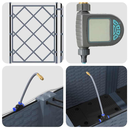 Vaso da giardino 2 pcs Grigio Chiaro Acciaio