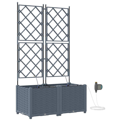 Vaso da giardino 2 pcs Grigio Chiaro Acciaio