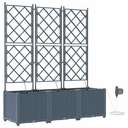 Vaso da giardino 3 pcs Grigio Chiaro Acciaio