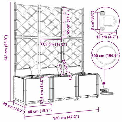 Vaso da giardino 3 pcs Grigio Chiaro Acciaio