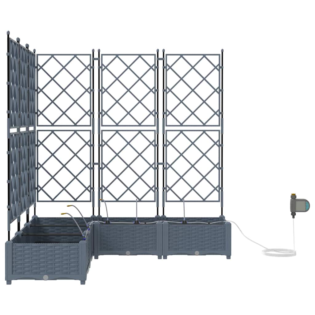 Vaso da giardino 5 pcs Grigio Chiaro Acciaio