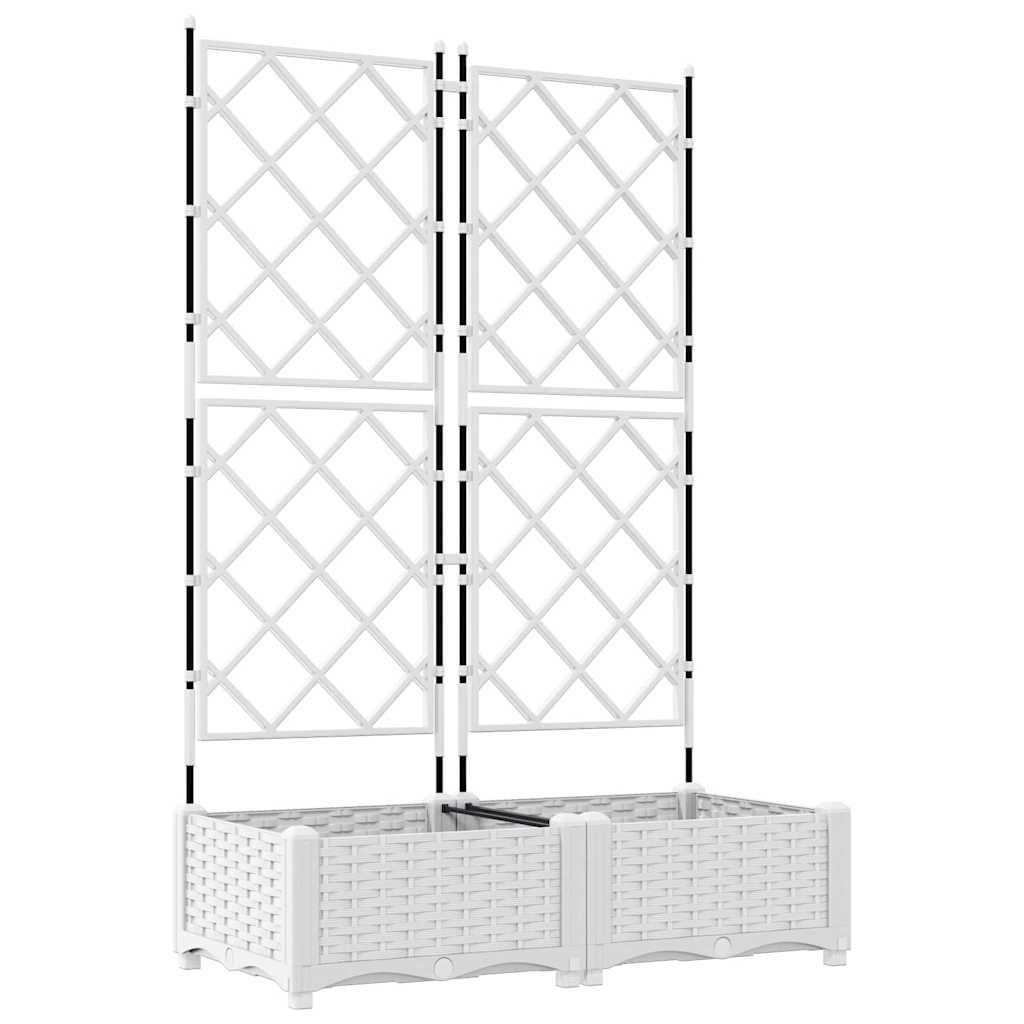Vaso da giardino 2 pcs Bianco 80 x 40 x 125,5 cm Acciaio