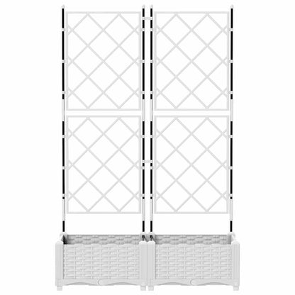 Vaso da giardino 2 pcs Bianco 80 x 40 x 125,5 cm Acciaio