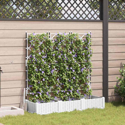 Vaso da giardino 3 pz Bianco 120 x 40 x 125,5 cm PP