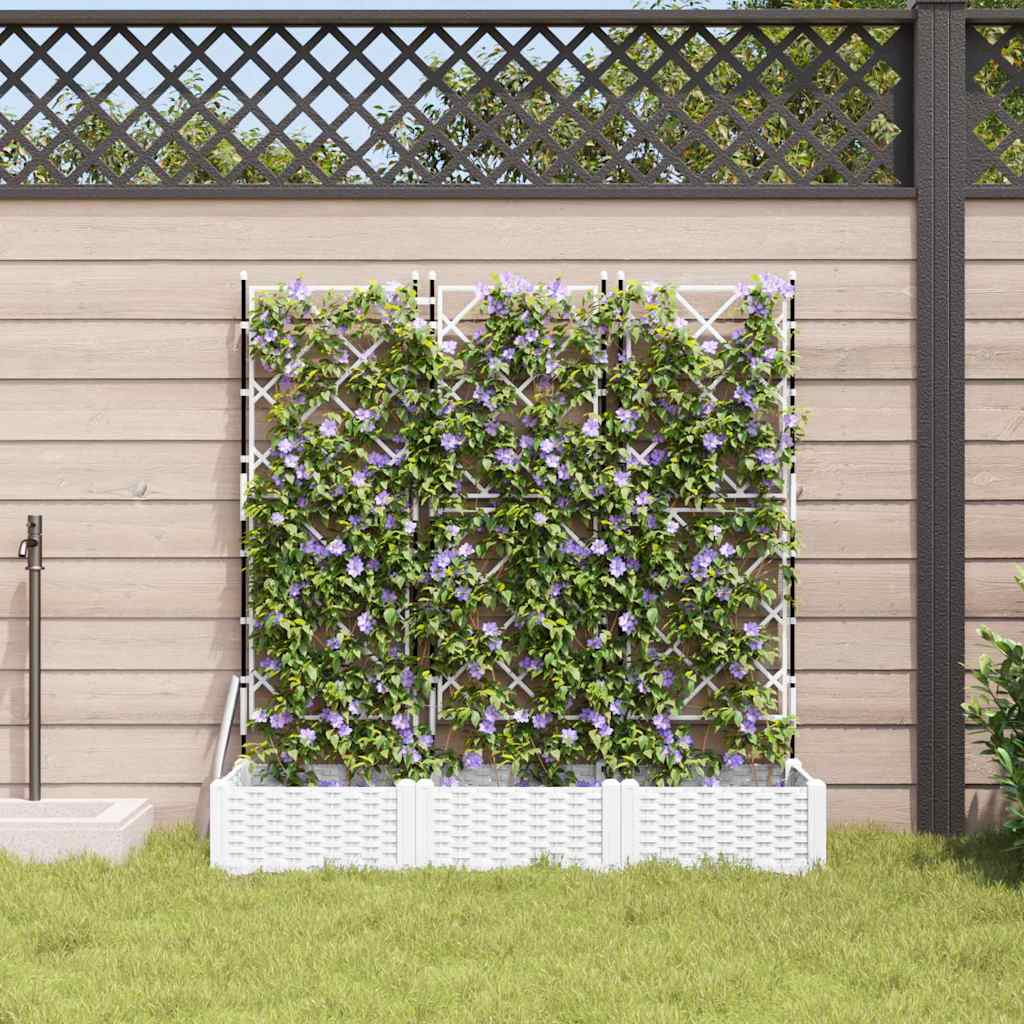 Vaso da giardino 3 pcs Bianco 120 x 40 x 125,5 cm Acciaio