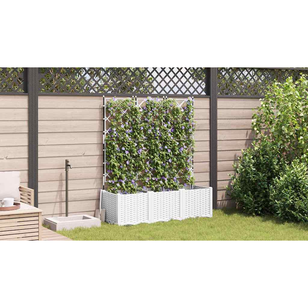 Vaso da giardino 3 pcs Bianco 120 x 40 x 143 cm Acciaio