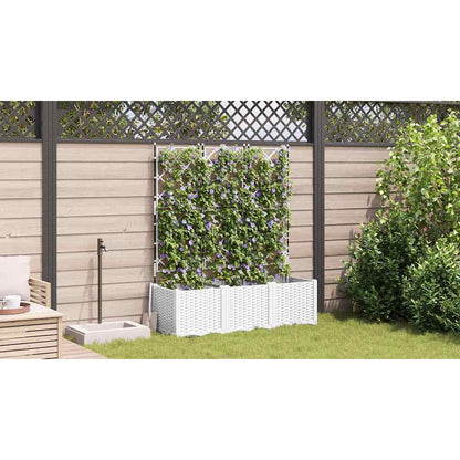 Vaso da giardino 3 pcs Bianco 120 x 40 x 143 cm Acciaio