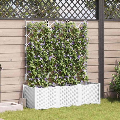 Vaso da giardino 3 pcs Bianco 120 x 40 x 143 cm Acciaio