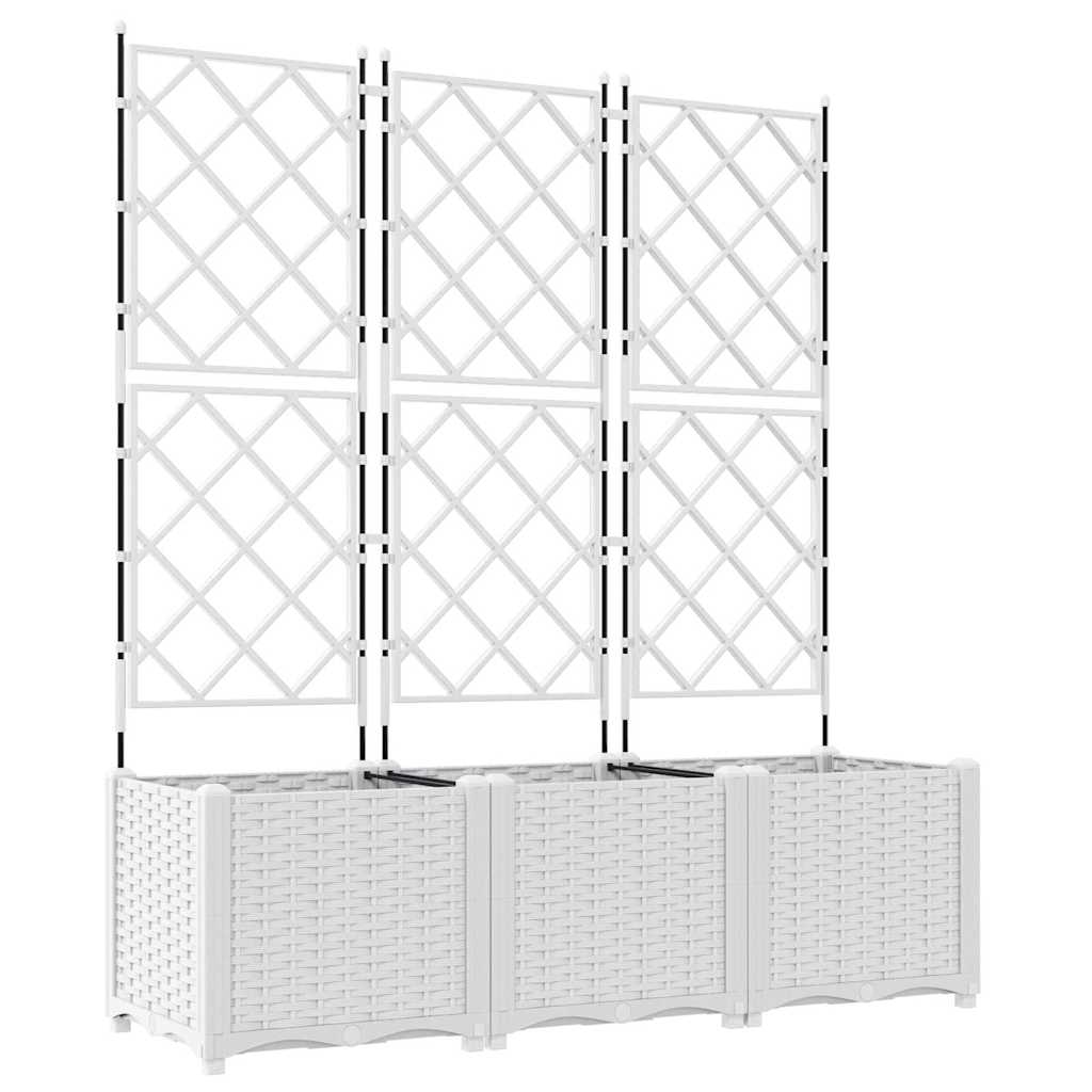 Vaso da giardino 3 pcs Bianco 120 x 40 x 143 cm Acciaio