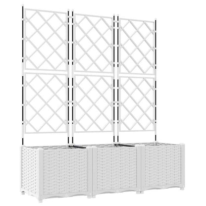 Vaso da giardino 3 pcs Bianco 120 x 40 x 143 cm Acciaio