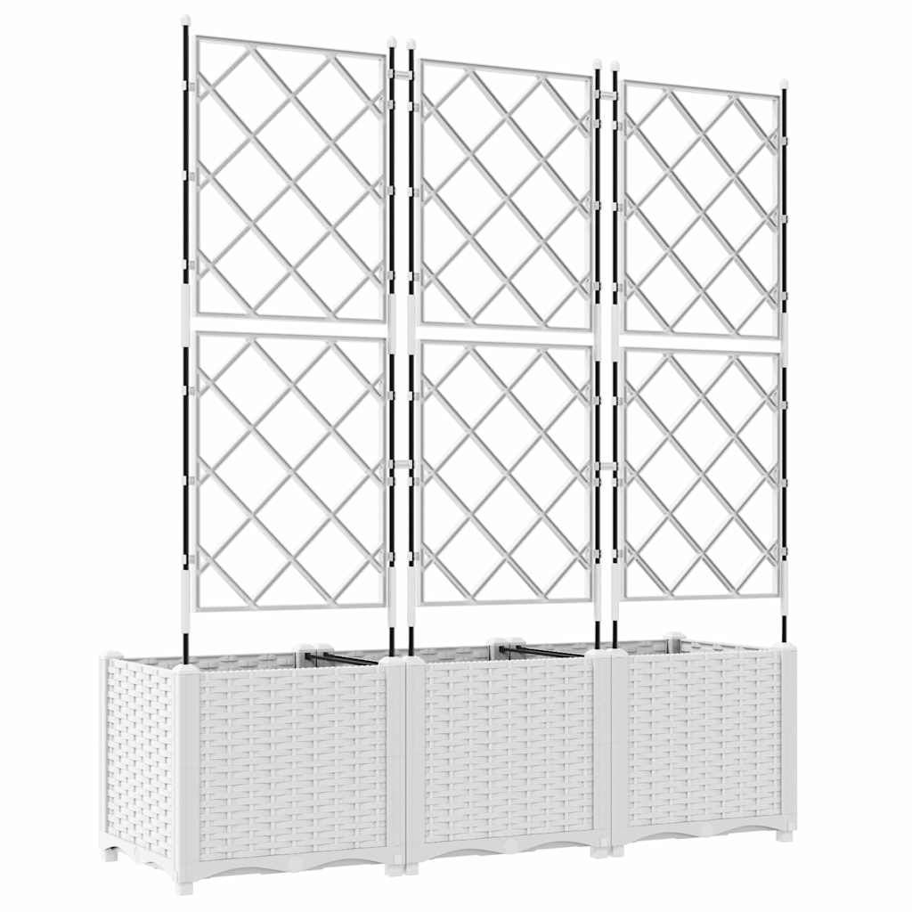 Vaso da giardino 3 pcs Bianco 120 x 40 x 143 cm Acciaio