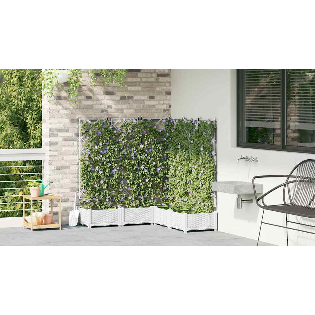 Vaso da giardino 5 pcs Bianco 120 x 120 x 125,5 cm Acciaio