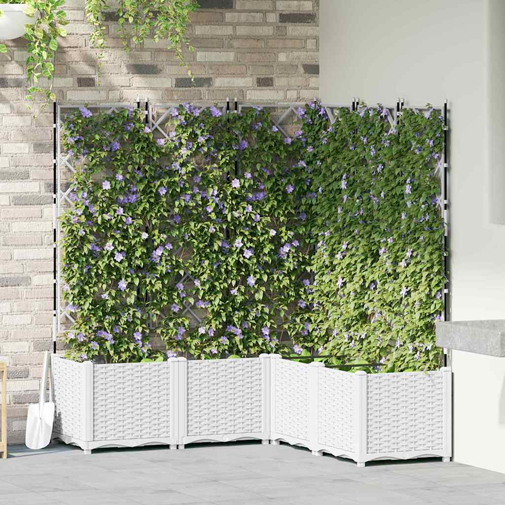 Vaso da giardino 5 pcs Bianco 120 x 120 x 143 cm Acciaio