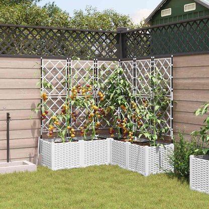 Vaso da giardino 5 pcs Bianco 120 x 120 x 143 cm Acciaio