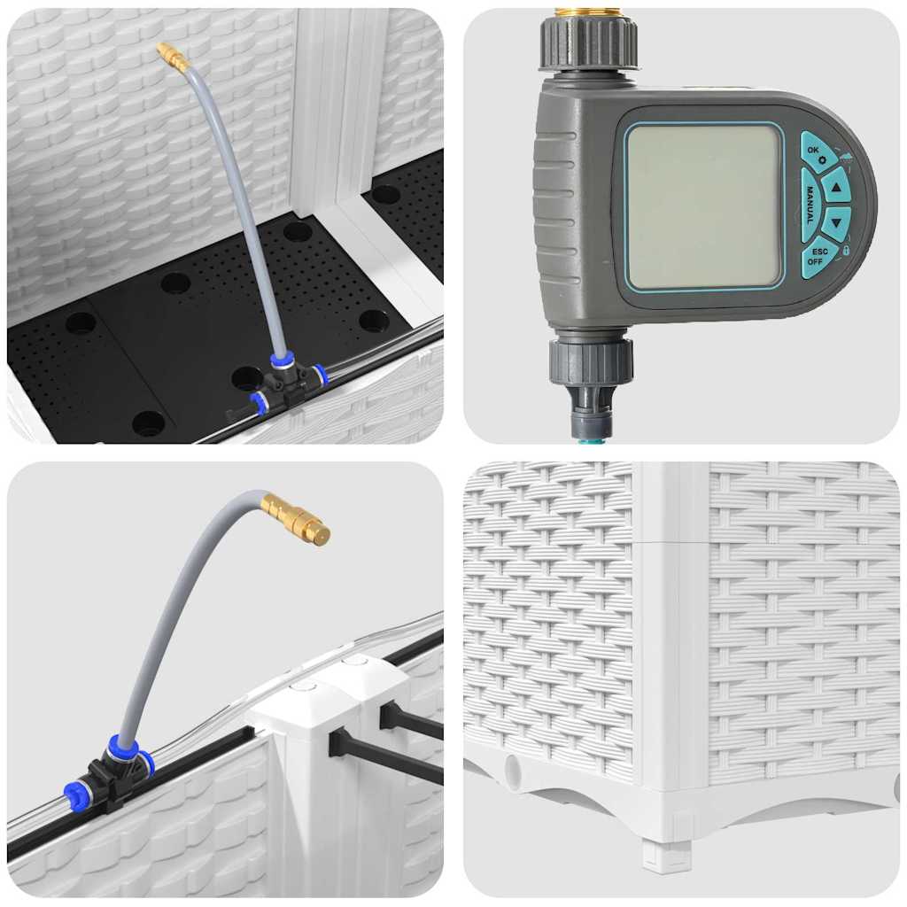 Vaso da giardino 2 pcs Bianco Acciaio