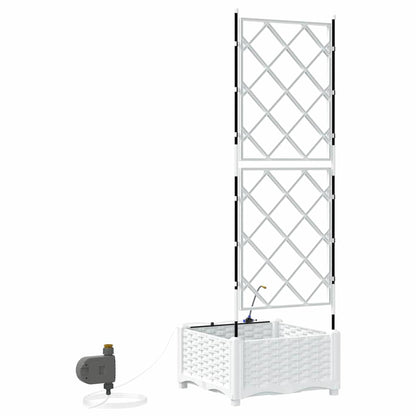 Vaso da giardino Bianco 40 x 40 x 126 cm Acciaio