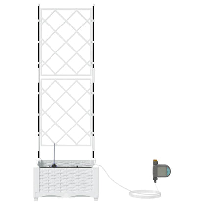 Vaso da giardino Bianco 40 x 40 x 126 cm Acciaio