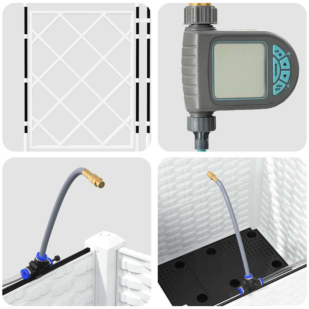 Vaso da giardino Bianco 40 x 40 x 142 cm Acciaio