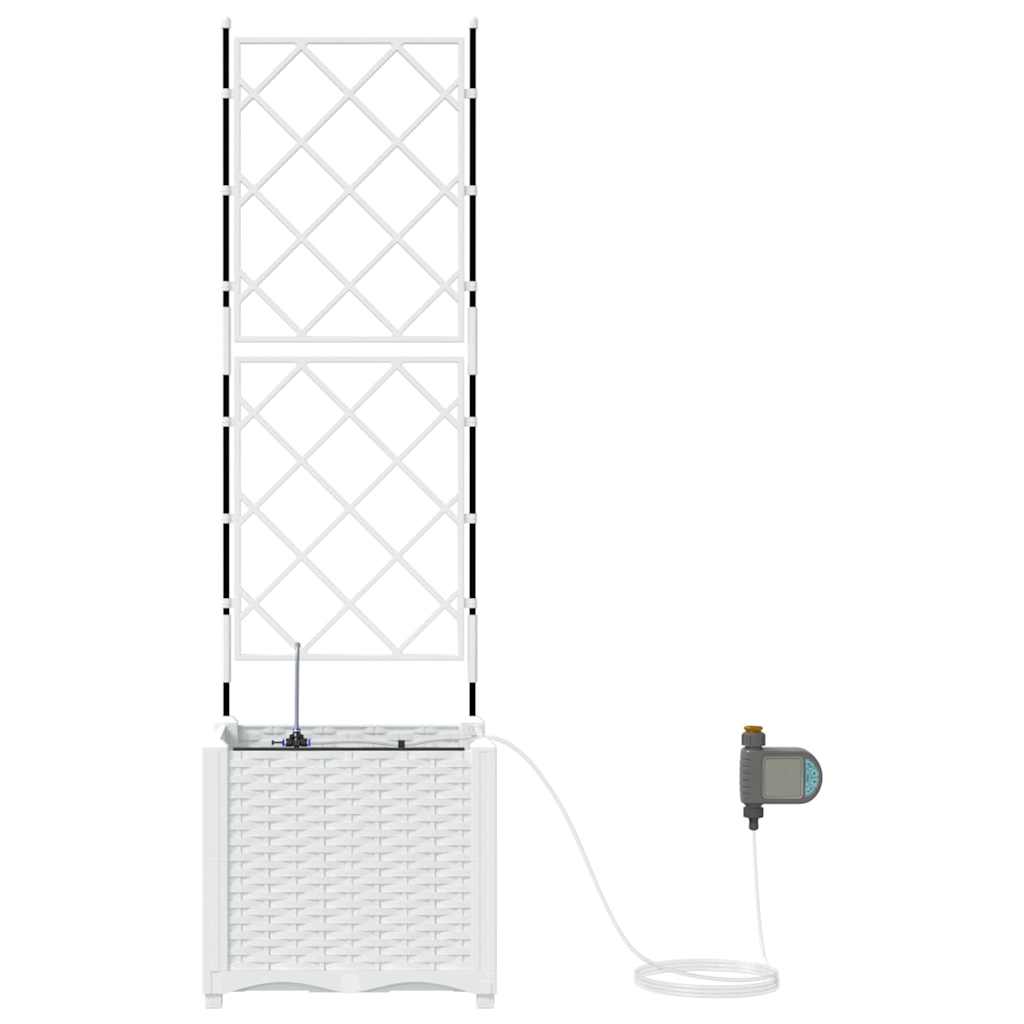 Vaso da giardino Bianco 40 x 40 x 142 cm Acciaio