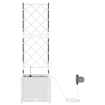 Vaso da giardino Bianco 40 x 40 x 142 cm Acciaio