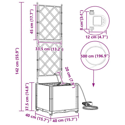 Vaso da giardino Bianco 40 x 40 x 142 cm Acciaio