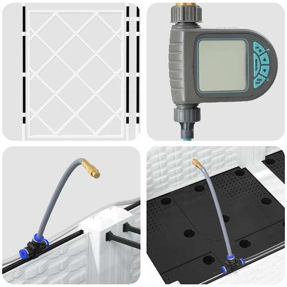 Vaso da giardino 2 pcs Bianco Acciaio