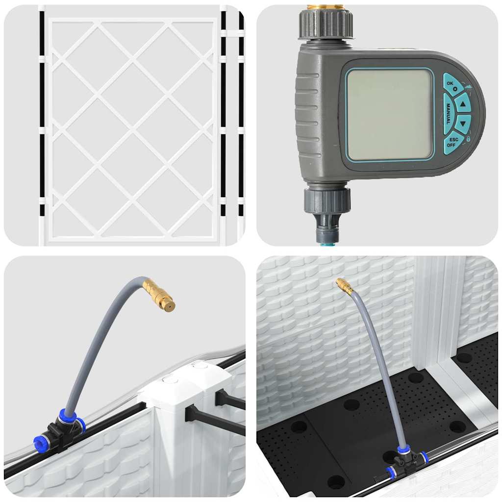 Vaso da giardino 2 pcs Bianco Acciaio