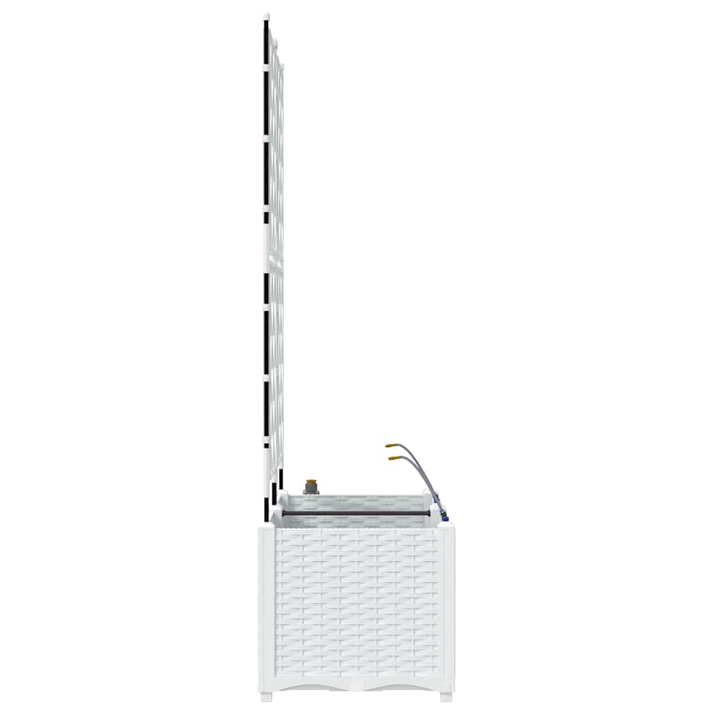 Vaso da giardino 2 pcs Bianco Acciaio