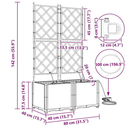Vaso da giardino 2 pcs Bianco Acciaio