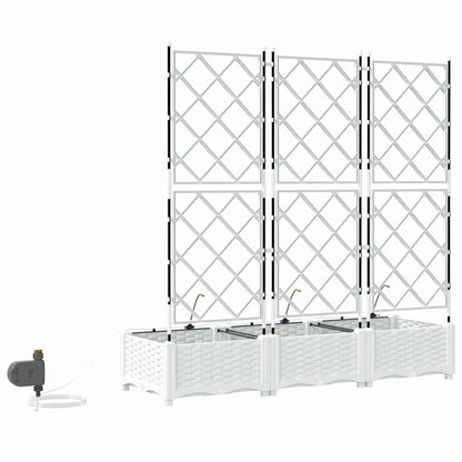 Vaso da giardino 3 pz Bianco 120 x 40 x 126 cm PP