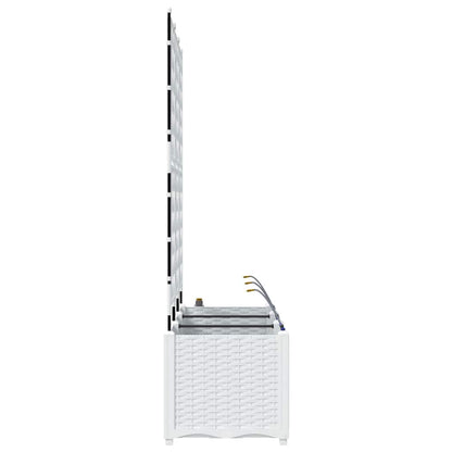 Vaso da giardino 3 pcs Bianco Acciaio