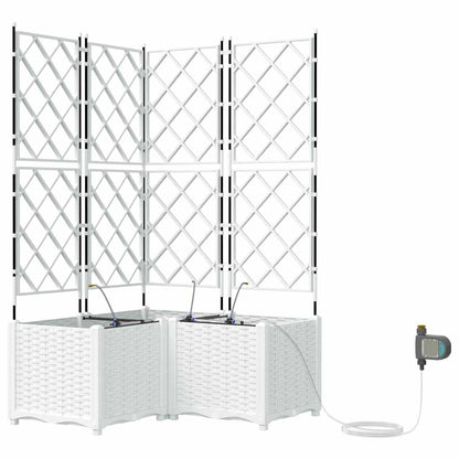 Vaso da giardino 3 pcs Bianco Acciaio