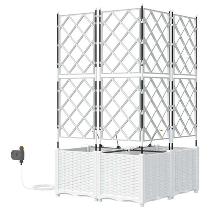 Vaso da giardino 3 pz Bianco 80 x 80 x 142 cm PP